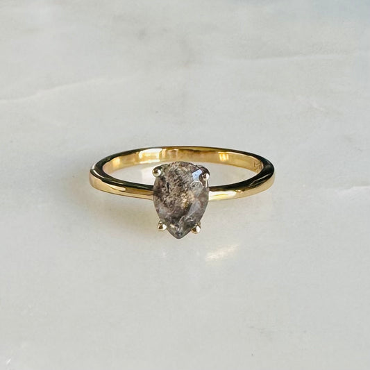 Zara Salt and Pepper Diamond Ring | 14K Yellow Gold Vermeil