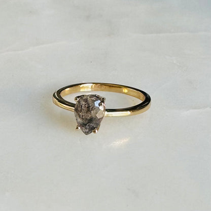 Zara Salt and Pepper Diamond Ring | 14K Yellow Gold Vermeil