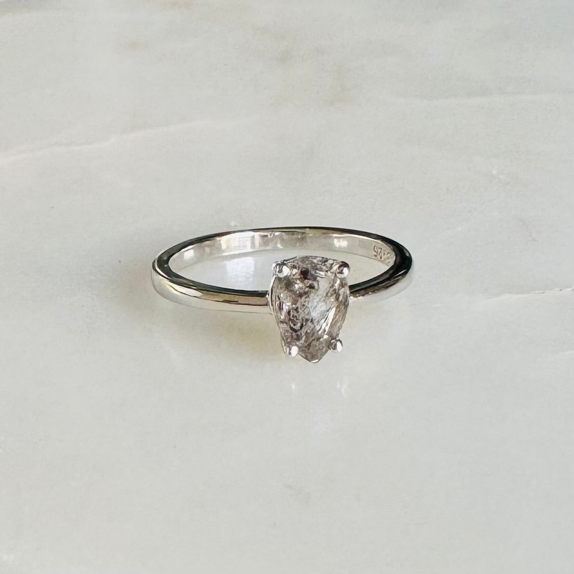 Zara Salt and Pepper Diamond Ring | Rhodium Plated