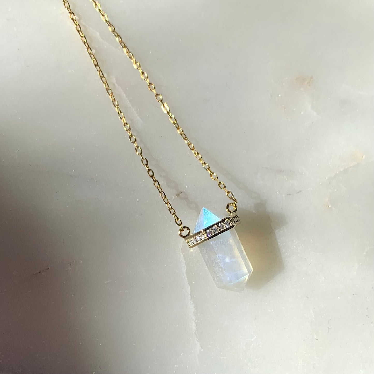 Stella Moonstone Necklace | 14K Yellow Gold Vermeil