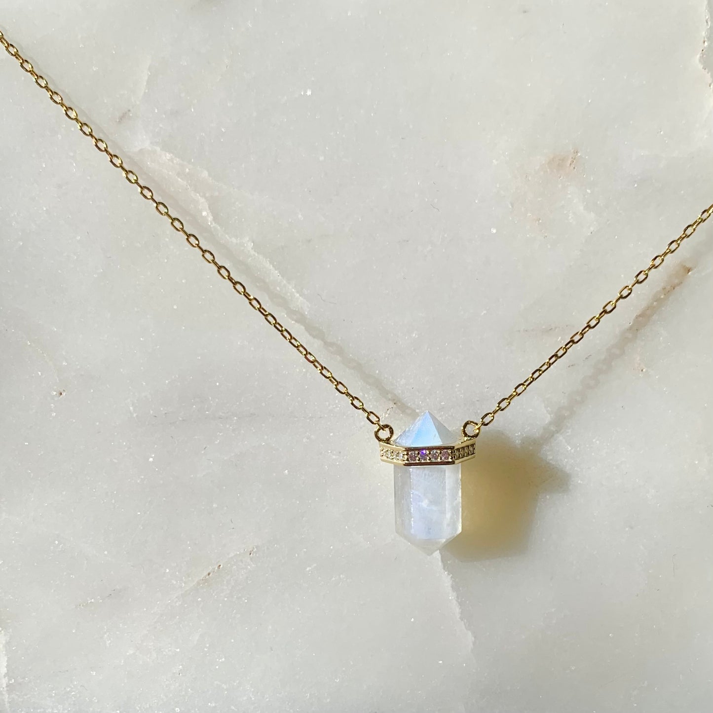 Stella Moonstone Necklace | 14K Yellow Gold Vermeil