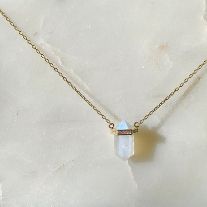 Stella Moonstone Necklace | 14K Yellow Gold Vermeil