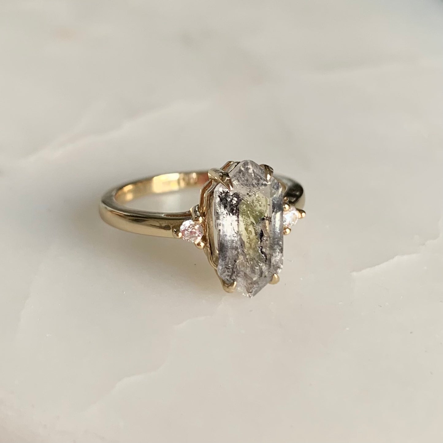 Imogen Salt and Pepper Diamond Ring | 14K Yellow Gold Vermeil