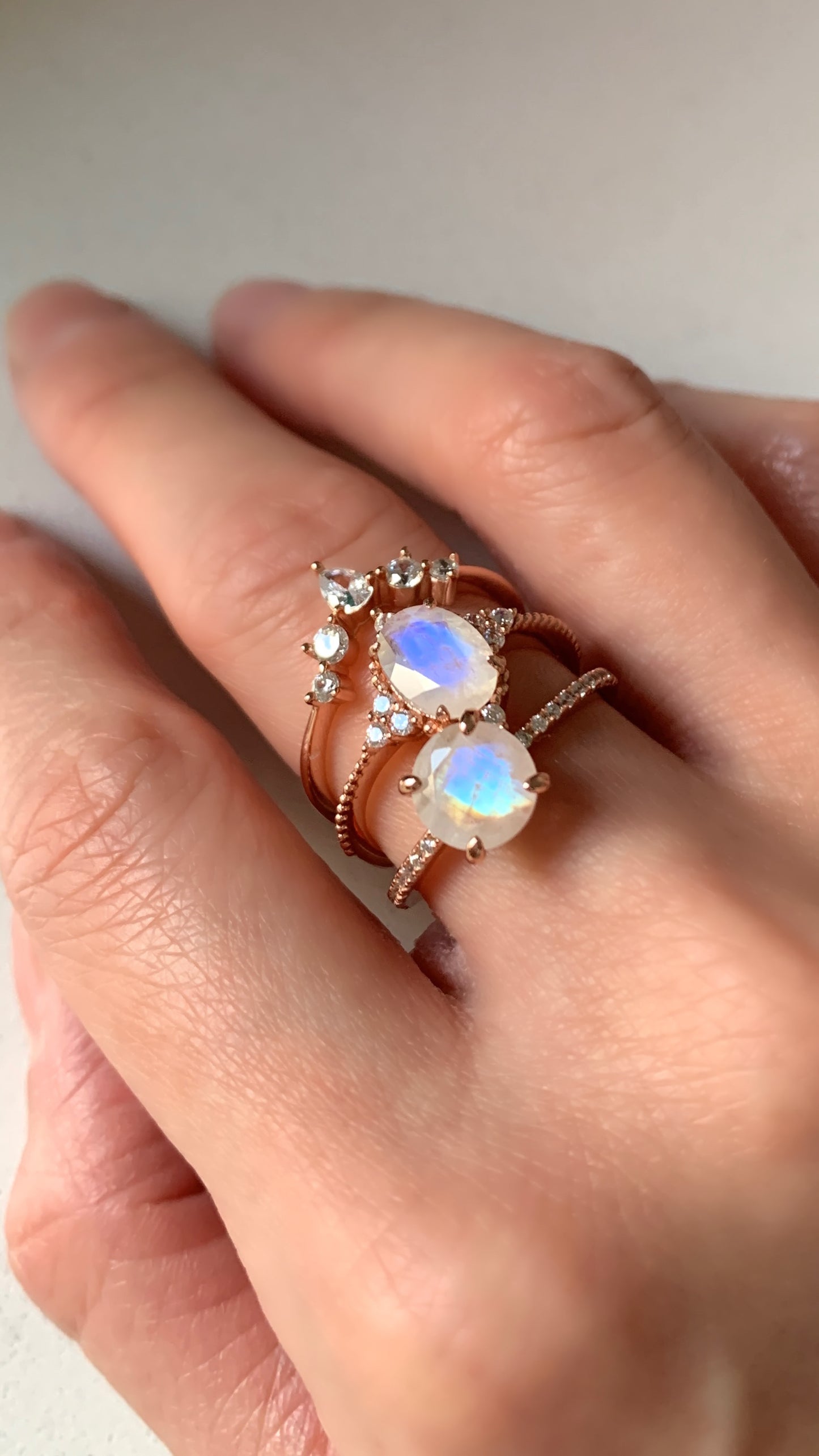 Queenie Moonstone Ring | 14K Rose Gold Vermeil