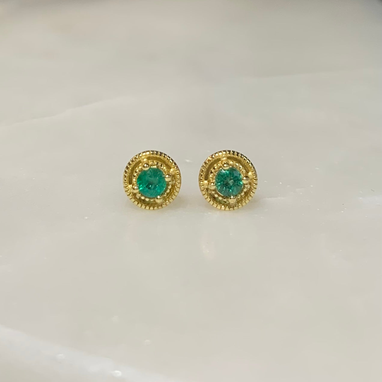 Midori Emerald Stud Earrings