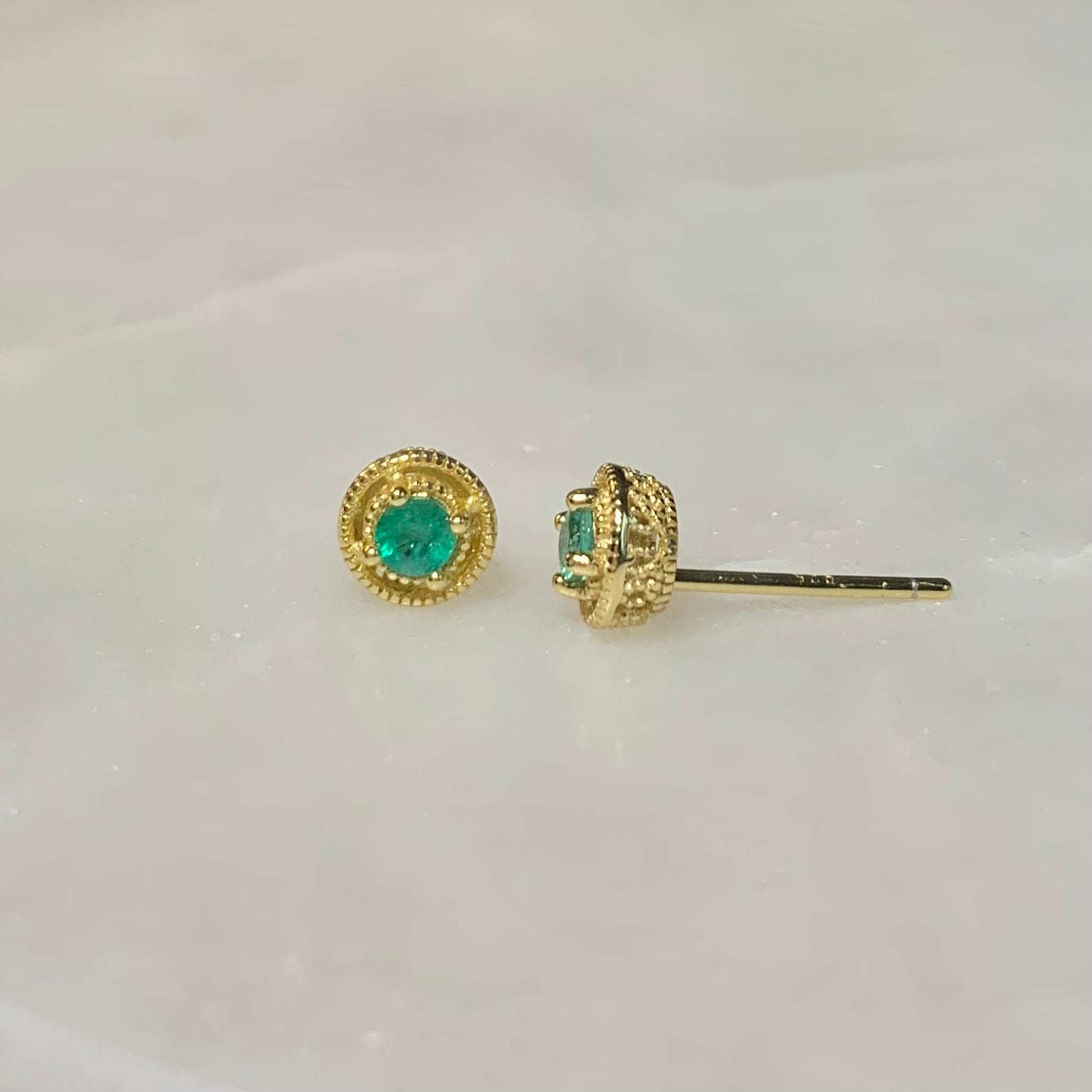 Midori Emerald Stud Earrings