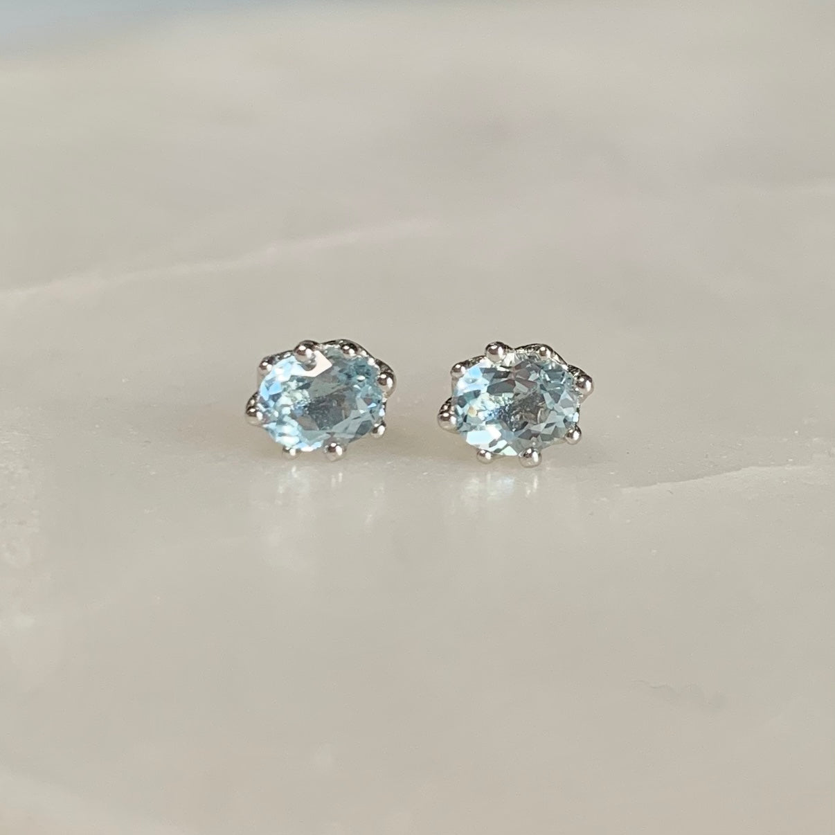 Skye Blue Topaz Stud Earrings