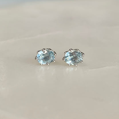 Skye Blue Topaz Stud Earrings