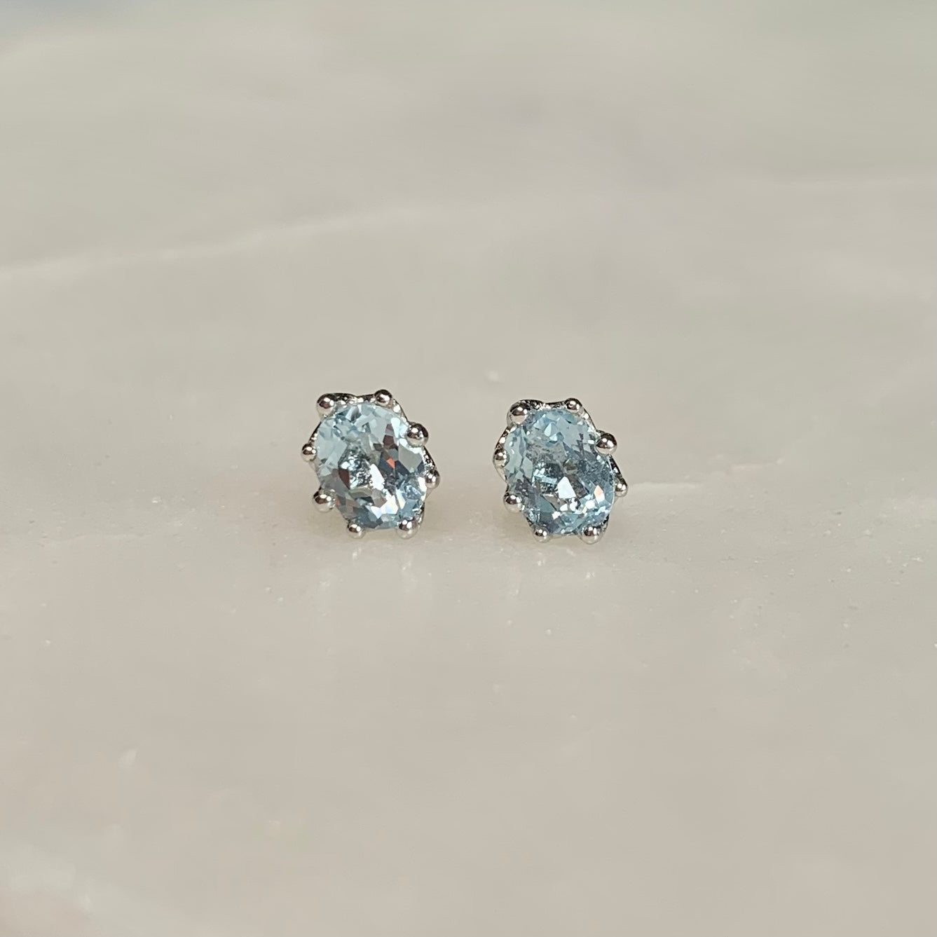 Skye Blue Topaz Stud Earrings