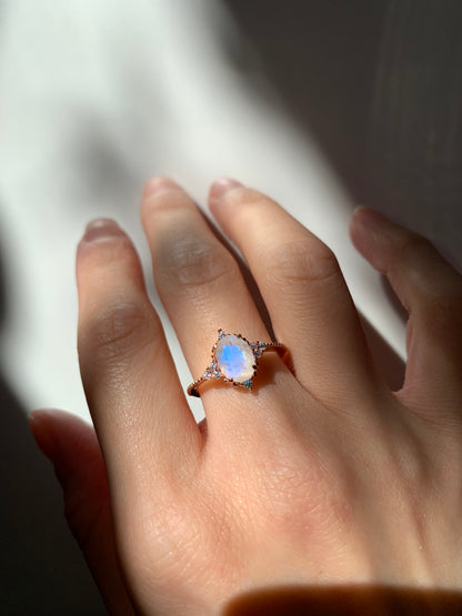 Queenie Moonstone Ring | 14K Rose Gold Vermeil